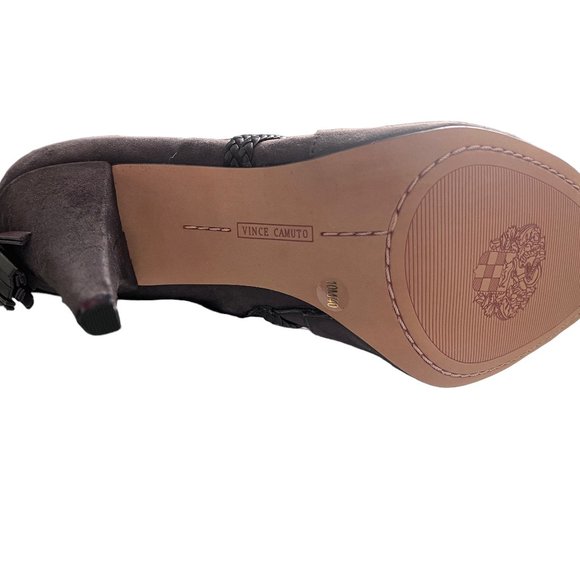 NEW Vince Camuto Womens Suede Open Toe Booties, Black Size:10M - Picture 8 of 11